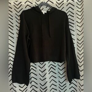 Calvin Klein Jeans Black Cropped Sweater with Hoodie Size S
